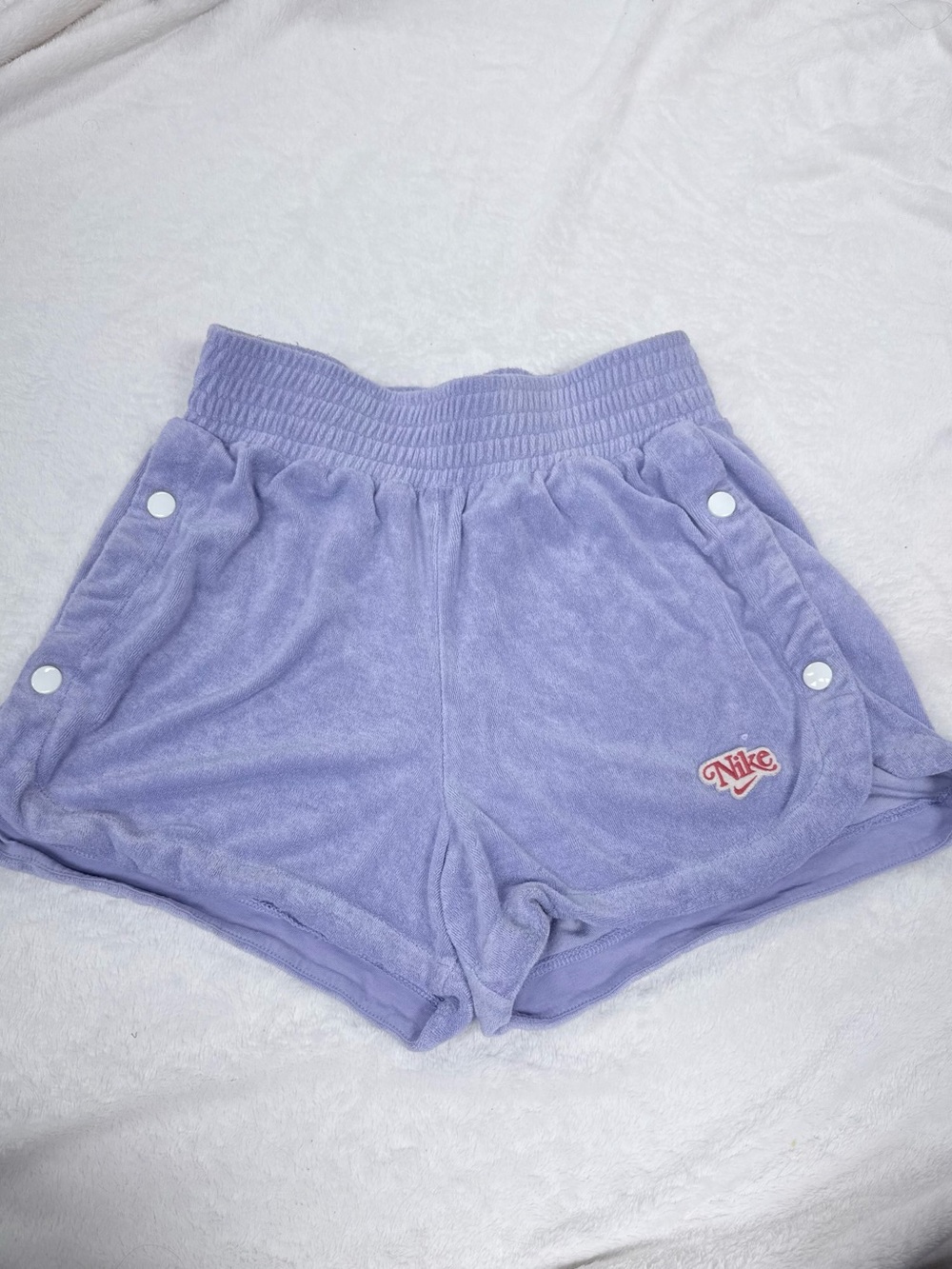 Nike Lavender Athletic Shorts with Pink Logo